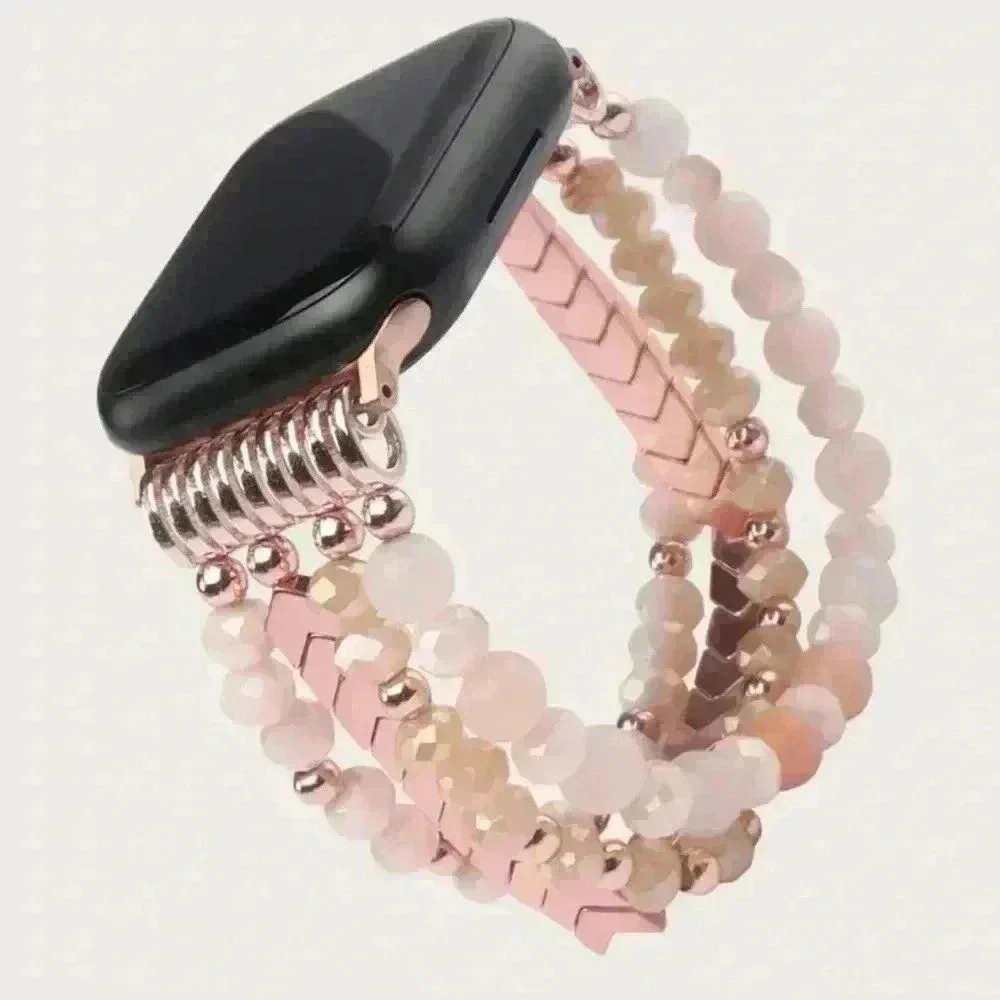 Cute Beaded Rose gold Watchband New  Compatible for iWatch Size 42 /44/45